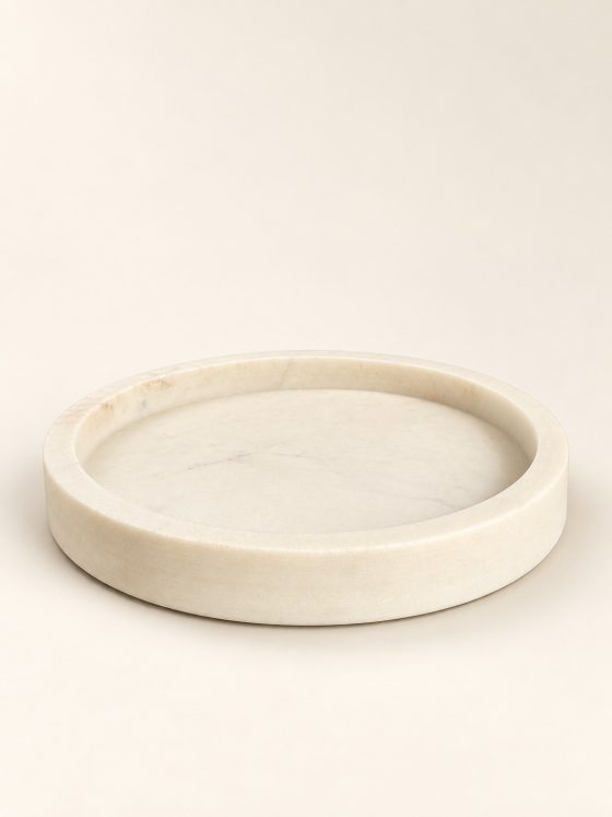 صينية عاجية دائرية